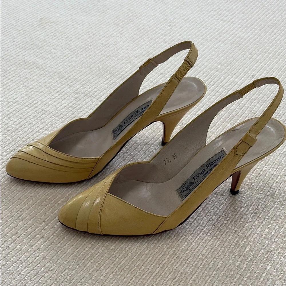 Evan Picone Yellow Slingback Heels size 7.5
